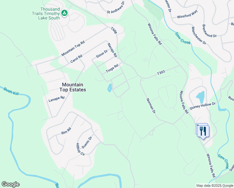 map of restaurants, bars, coffee shops, grocery stores, and more near 662 Oneida Drive in East Stroudsburg