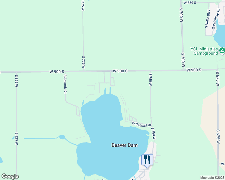 map of restaurants, bars, coffee shops, grocery stores, and more near 9139 S Don Way in Claypool