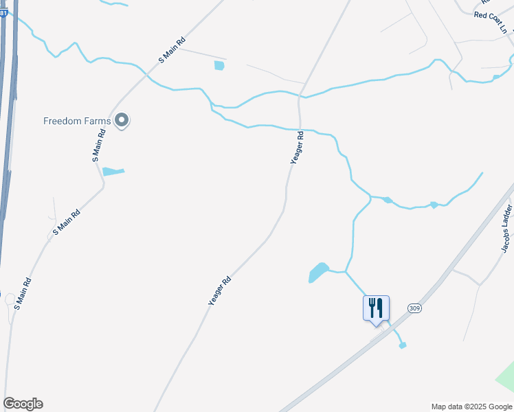 map of restaurants, bars, coffee shops, grocery stores, and more near 117 Yeager Road in Mountain Top