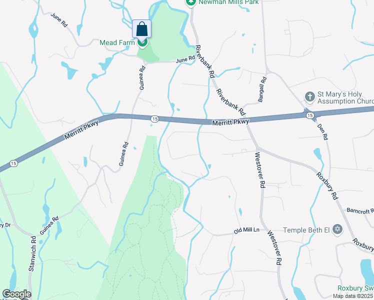 map of restaurants, bars, coffee shops, grocery stores, and more near 117 Thunder Hill Drive in Stamford