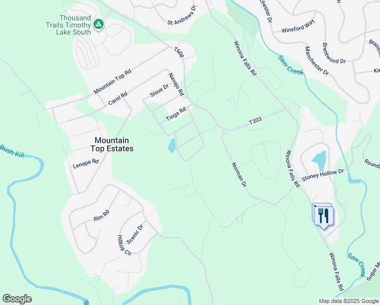 map of restaurants, bars, coffee shops, grocery stores, and more near 638 Oneida Drive in East Stroudsburg
