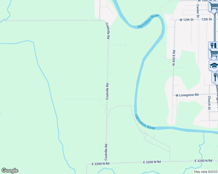 map of restaurants, bars, coffee shops, grocery stores, and more near 1909 Coalville Road in Streator
