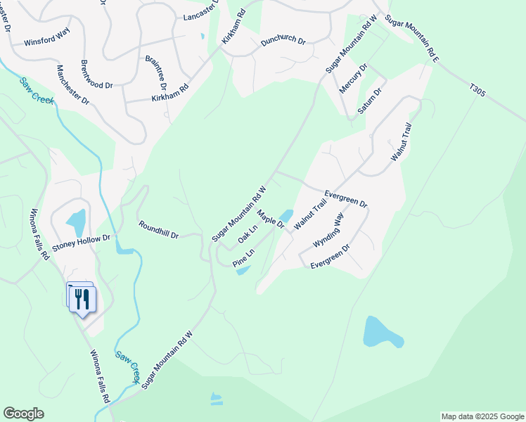 map of restaurants, bars, coffee shops, grocery stores, and more near 4109 Maple Drive in Bushkill