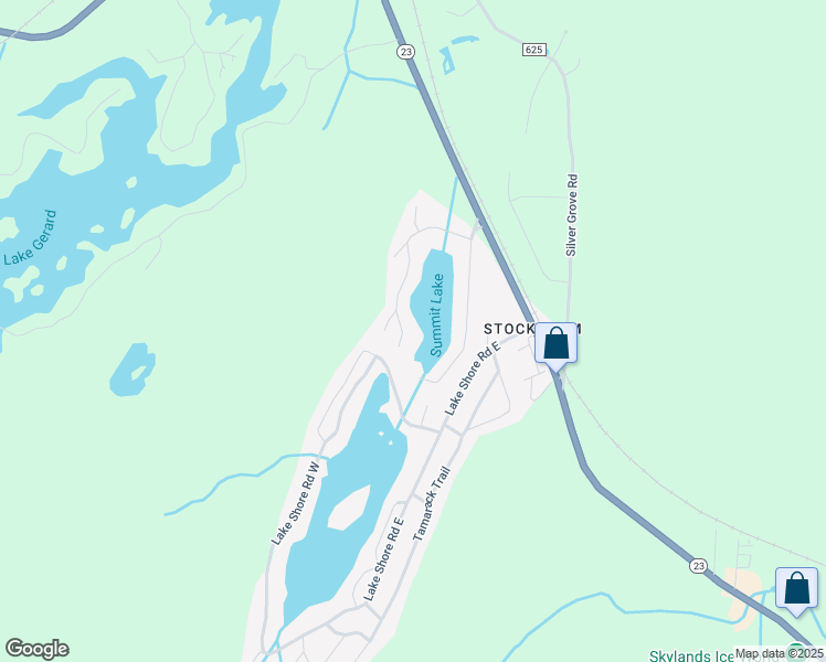 map of restaurants, bars, coffee shops, grocery stores, and more near 57 West Shore Trail in Hardyston