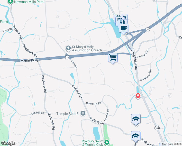 map of restaurants, bars, coffee shops, grocery stores, and more near 65 Macarthur Lane in Stamford