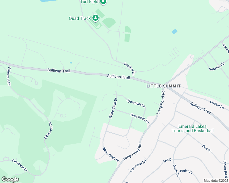 map of restaurants, bars, coffee shops, grocery stores, and more near 5231 White Birch Drive in Long Pond