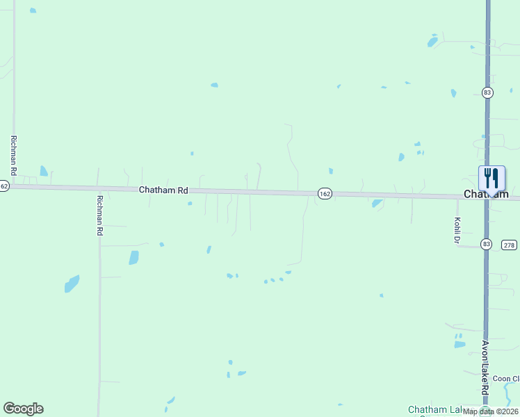 map of restaurants, bars, coffee shops, grocery stores, and more near 9642 Chatham Road in Spencer
