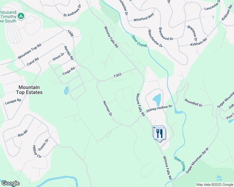 map of restaurants, bars, coffee shops, grocery stores, and more near 3508 Acorn Circle in East Stroudsburg