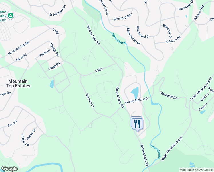 map of restaurants, bars, coffee shops, grocery stores, and more near 8105 Acorn Lane in East Stroudsburg