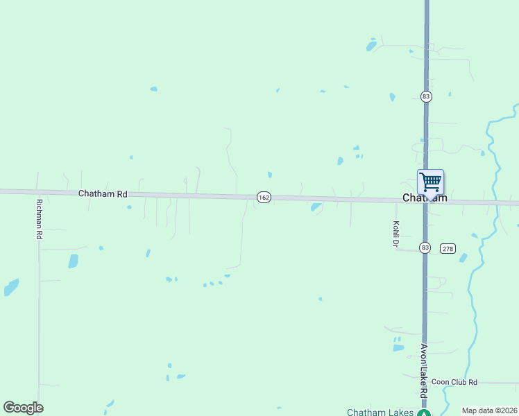 map of restaurants, bars, coffee shops, grocery stores, and more near 9580 Chatham Road in Spencer
