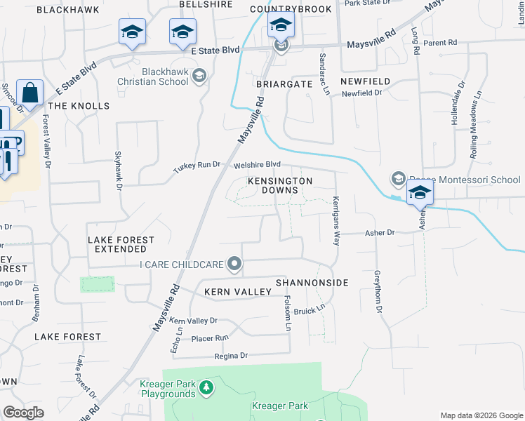 map of restaurants, bars, coffee shops, grocery stores, and more near 2126 Brimfield Court in Fort Wayne