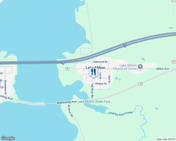 map of restaurants, bars, coffee shops, grocery stores, and more near 572 Lakeview Boulevard in Lake Milton