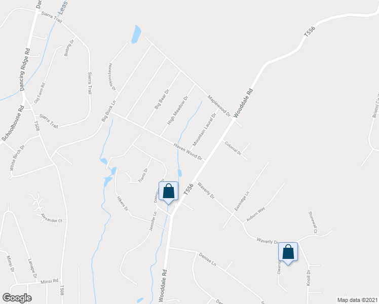 map of restaurants, bars, coffee shops, grocery stores, and more near Mountain Laurel Drive in East Stroudsburg