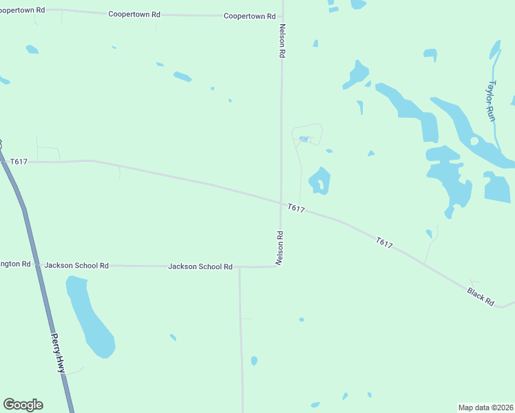 map of restaurants, bars, coffee shops, grocery stores, and more near 338 Black Road in Volant