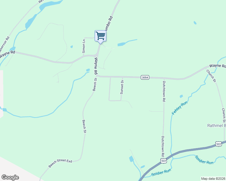 map of restaurants, bars, coffee shops, grocery stores, and more near Sleepy Hollow Road in Reynoldsville