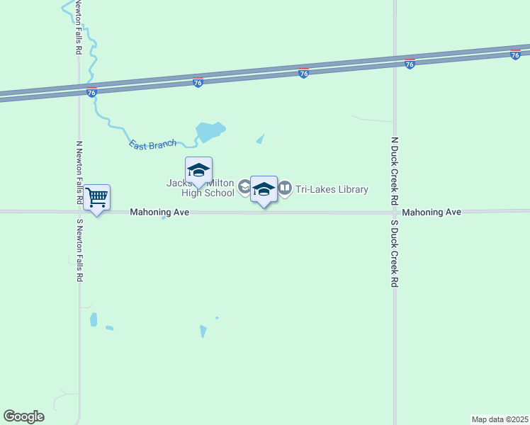 map of restaurants, bars, coffee shops, grocery stores, and more near 13910 Mahoning Avenue in North Jackson