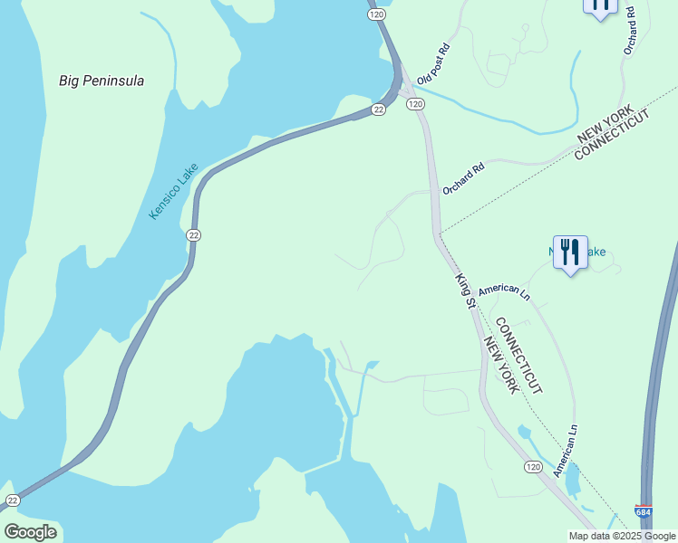 map of restaurants, bars, coffee shops, grocery stores, and more near 175 King Street in Armonk