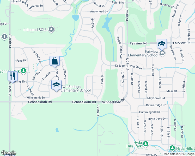 map of restaurants, bars, coffee shops, grocery stores, and more near 2706 Michaela Street in Bellevue