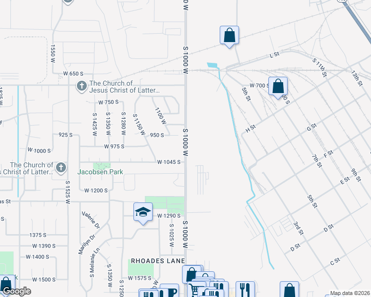 map of restaurants, bars, coffee shops, grocery stores, and more near 865 South 1000 West in Clearfield