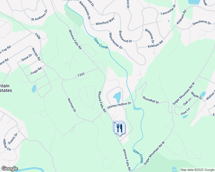 map of restaurants, bars, coffee shops, grocery stores, and more near 125 Circle Court in East Stroudsburg