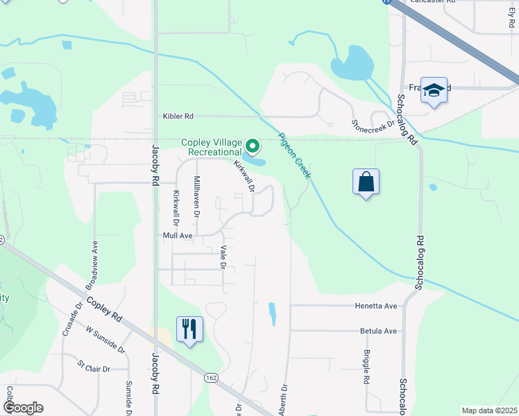 map of restaurants, bars, coffee shops, grocery stores, and more near 2637 Mull Avenue in Akron