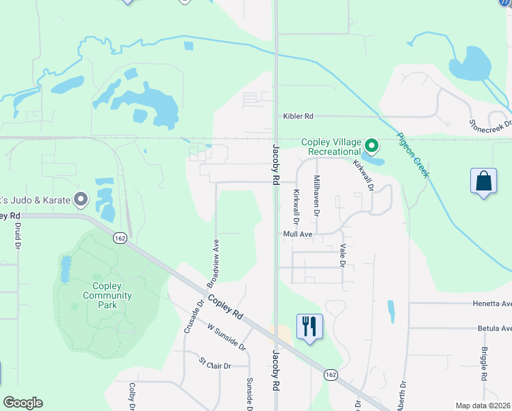 map of restaurants, bars, coffee shops, grocery stores, and more near 2890 Reserve Avenue in Akron