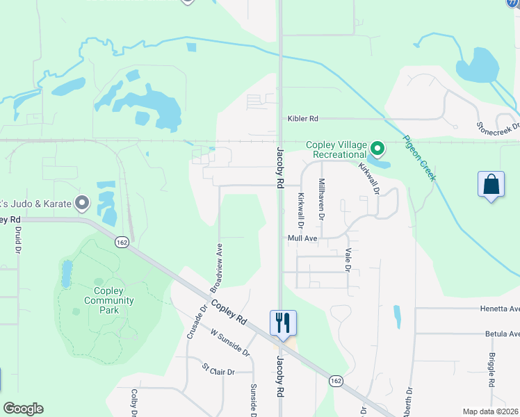 map of restaurants, bars, coffee shops, grocery stores, and more near 2890 Reserve Avenue in Akron