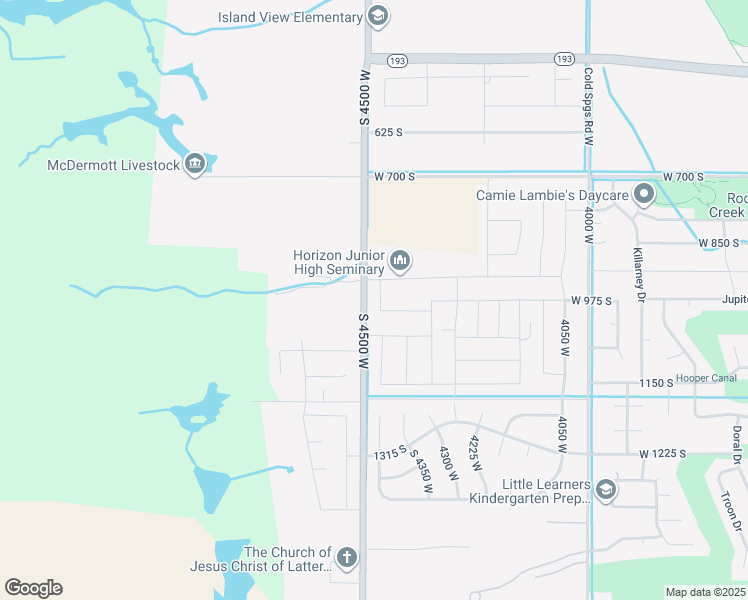 map of restaurants, bars, coffee shops, grocery stores, and more near 964 South 4475 West in West Point