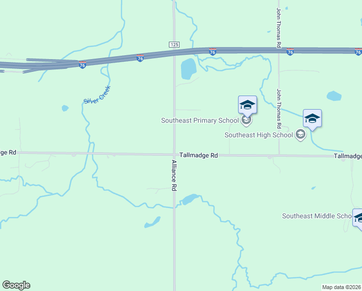 map of restaurants, bars, coffee shops, grocery stores, and more near 8149 Tallmadge Rd in Ravenna