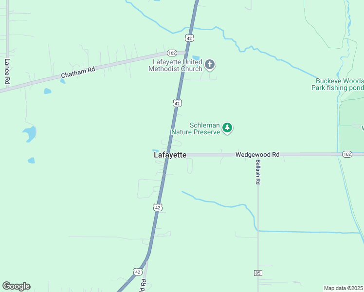 map of restaurants, bars, coffee shops, grocery stores, and more near 6357 Lafayette Road in Medina