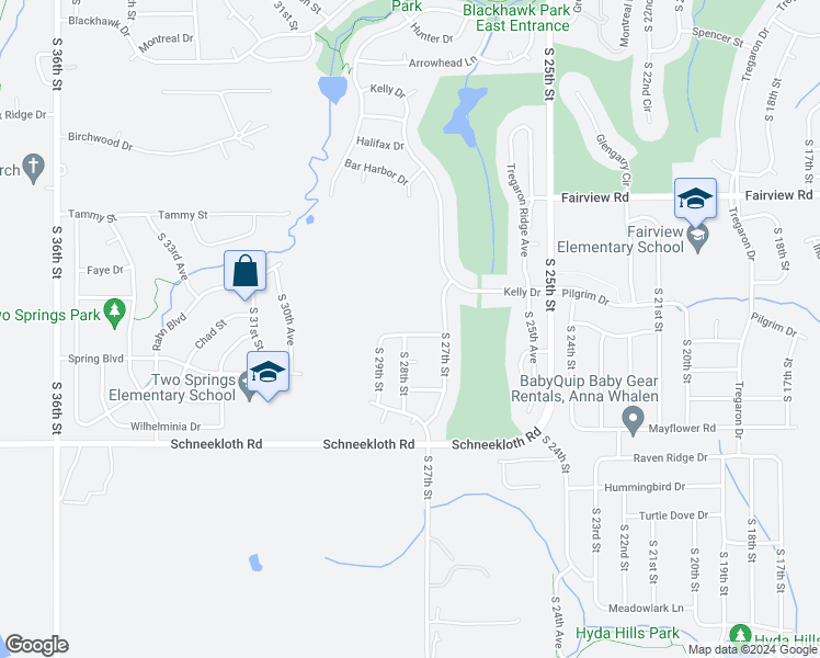 map of restaurants, bars, coffee shops, grocery stores, and more near 2714 Michaela Street in Bellevue
