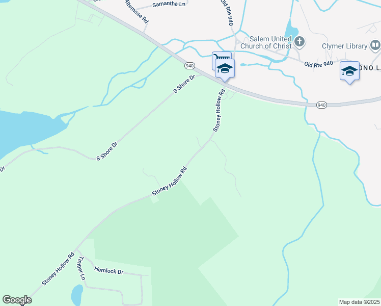 map of restaurants, bars, coffee shops, grocery stores, and more near 715 Stoney Hollow Road in Monroe County