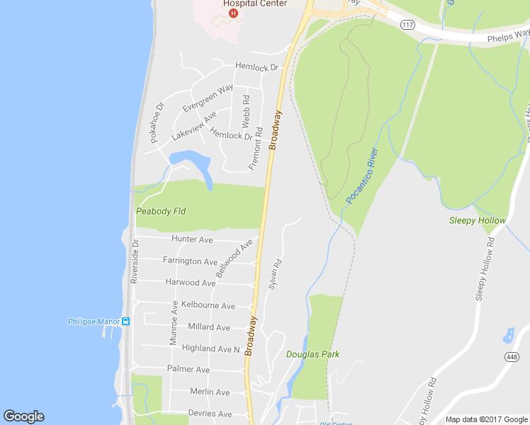 map of restaurants, bars, coffee shops, grocery stores, and more near 601-627 Broadway in Sleepy Hollow