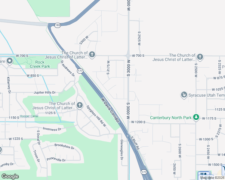 map of restaurants, bars, coffee shops, grocery stores, and more near 3123 West 975 South in Syracuse