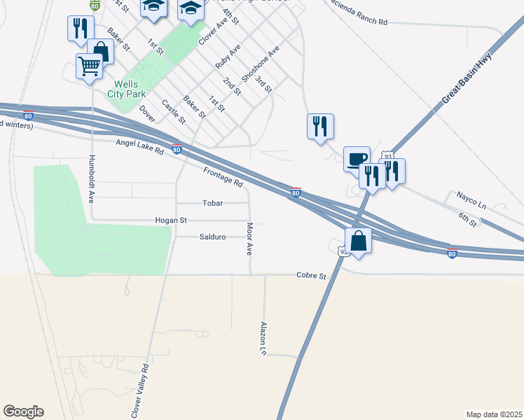 map of restaurants, bars, coffee shops, grocery stores, and more near 440 Moor Ave in Wells