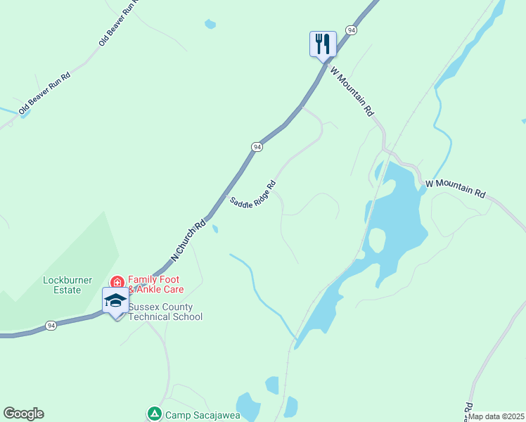 map of restaurants, bars, coffee shops, grocery stores, and more near 23 Saddle Ridge Road in Sparta Township