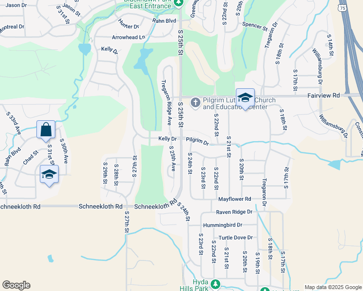 map of restaurants, bars, coffee shops, grocery stores, and more near 14507 South 25th Street in Bellevue
