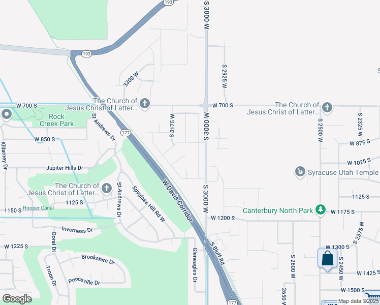 map of restaurants, bars, coffee shops, grocery stores, and more near 954 South 3050 West in Syracuse