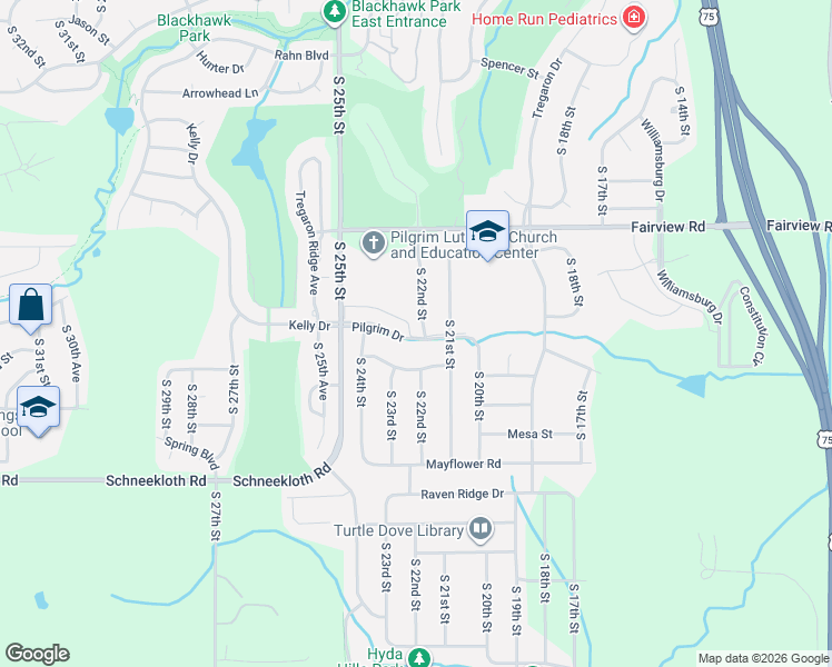 map of restaurants, bars, coffee shops, grocery stores, and more near 2204 Plymouth Rock Road in Bellevue