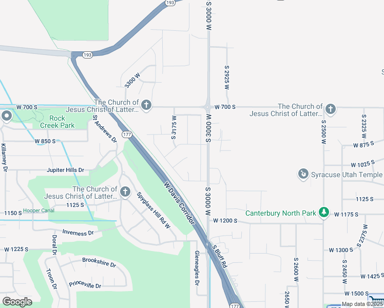 map of restaurants, bars, coffee shops, grocery stores, and more near 954 South 3050 West in Syracuse