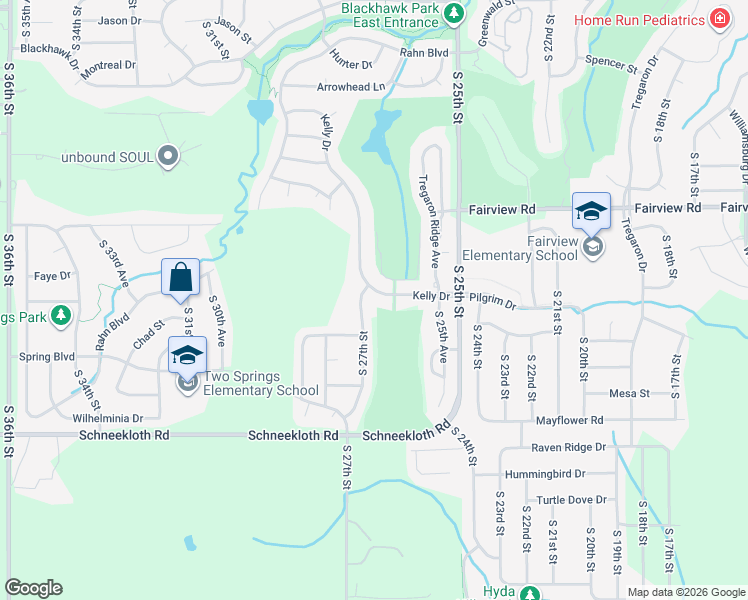 map of restaurants, bars, coffee shops, grocery stores, and more near 2617 Kelly Drive in Bellevue