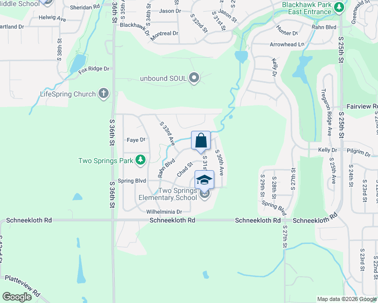 map of restaurants, bars, coffee shops, grocery stores, and more near 3030 Rahn Boulevard in Bellevue