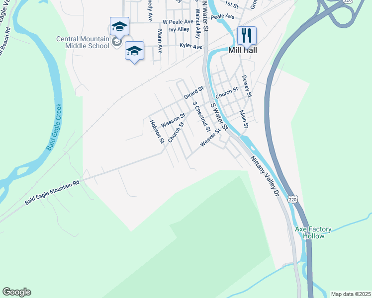 map of restaurants, bars, coffee shops, grocery stores, and more near 326-398 Magnolia Street in Mill Hall