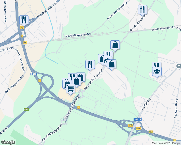 map of restaurants, bars, coffee shops, grocery stores, and more near 37 Via Vincenzo Aulisio in Bari