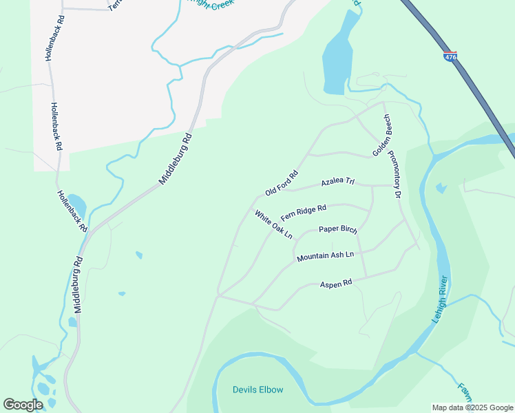 map of restaurants, bars, coffee shops, grocery stores, and more near 301 Old Ford Road in White Haven