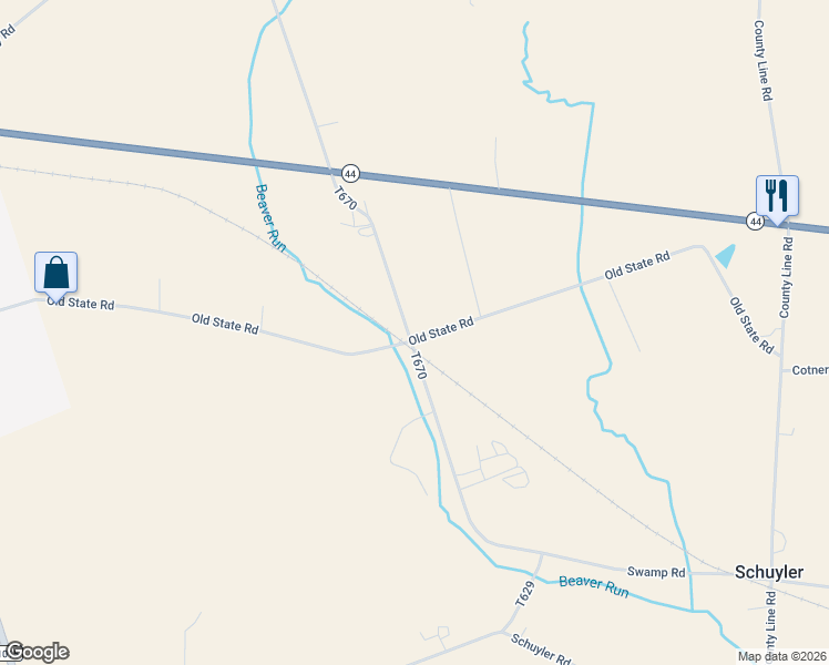 map of restaurants, bars, coffee shops, grocery stores, and more near 740 Beaver Run Road in Turbotville