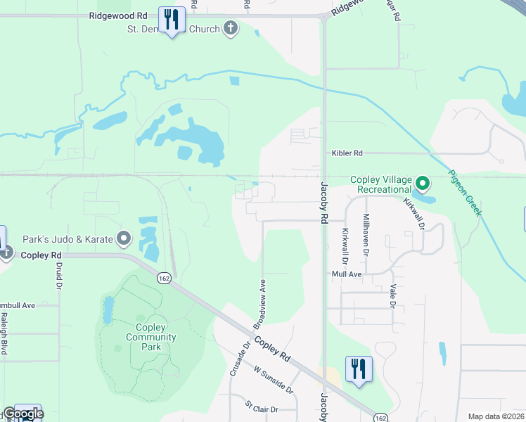 map of restaurants, bars, coffee shops, grocery stores, and more near 2919 Reserve Avenue in Akron