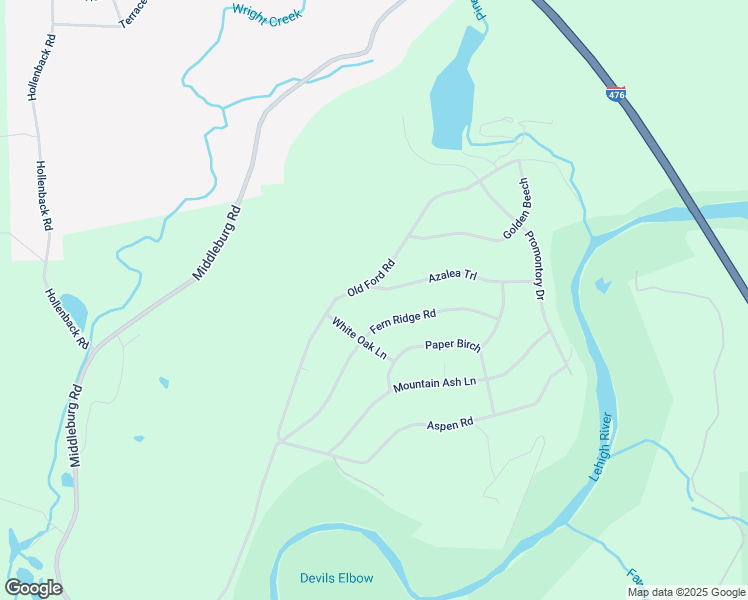 map of restaurants, bars, coffee shops, grocery stores, and more near Azalea Trail in Luzerne County