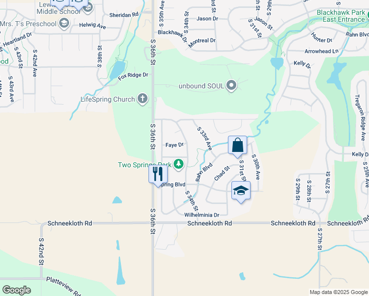 map of restaurants, bars, coffee shops, grocery stores, and more near 3403 Faye Drive in Bellevue