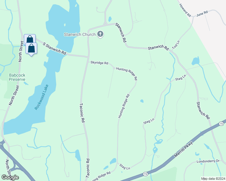 map of restaurants, bars, coffee shops, grocery stores, and more near 33 Skyridge Road in Greenwich